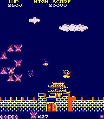 Mighty Monkey (bootleg on Super Cobra hardware) screen shot game playing